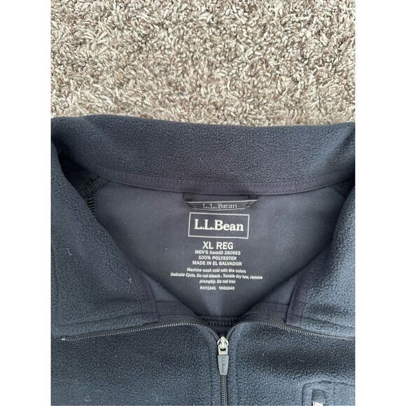 L.L. Bean Men’s Fleece Quarter Zip Up Pullover Jacket Performance Black Size XL - Picture 4 of 6